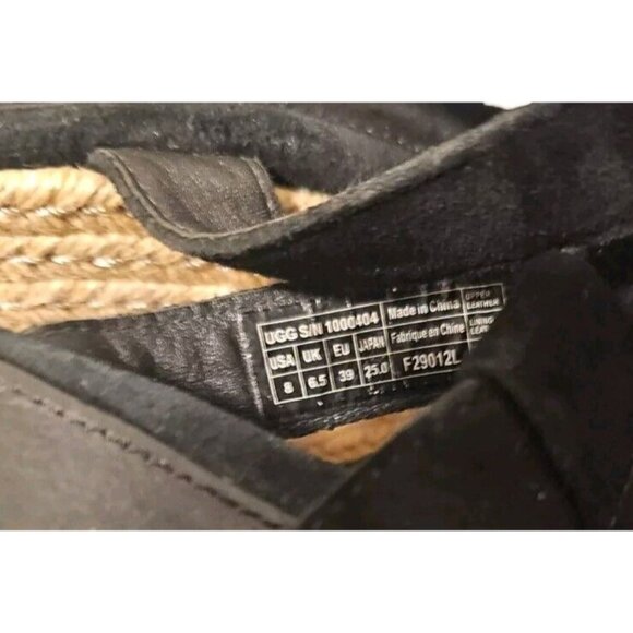 Ugg Suede Sandals Platform Espadrilles Slip On Strappy Size 8 - Picture 2 of 7